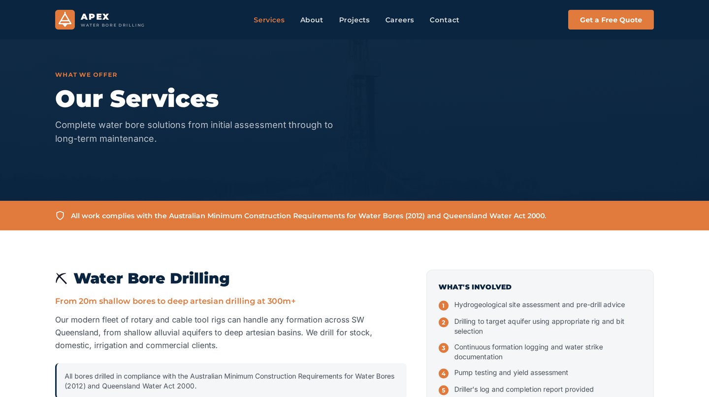 Apex Water Bore Drilling Services