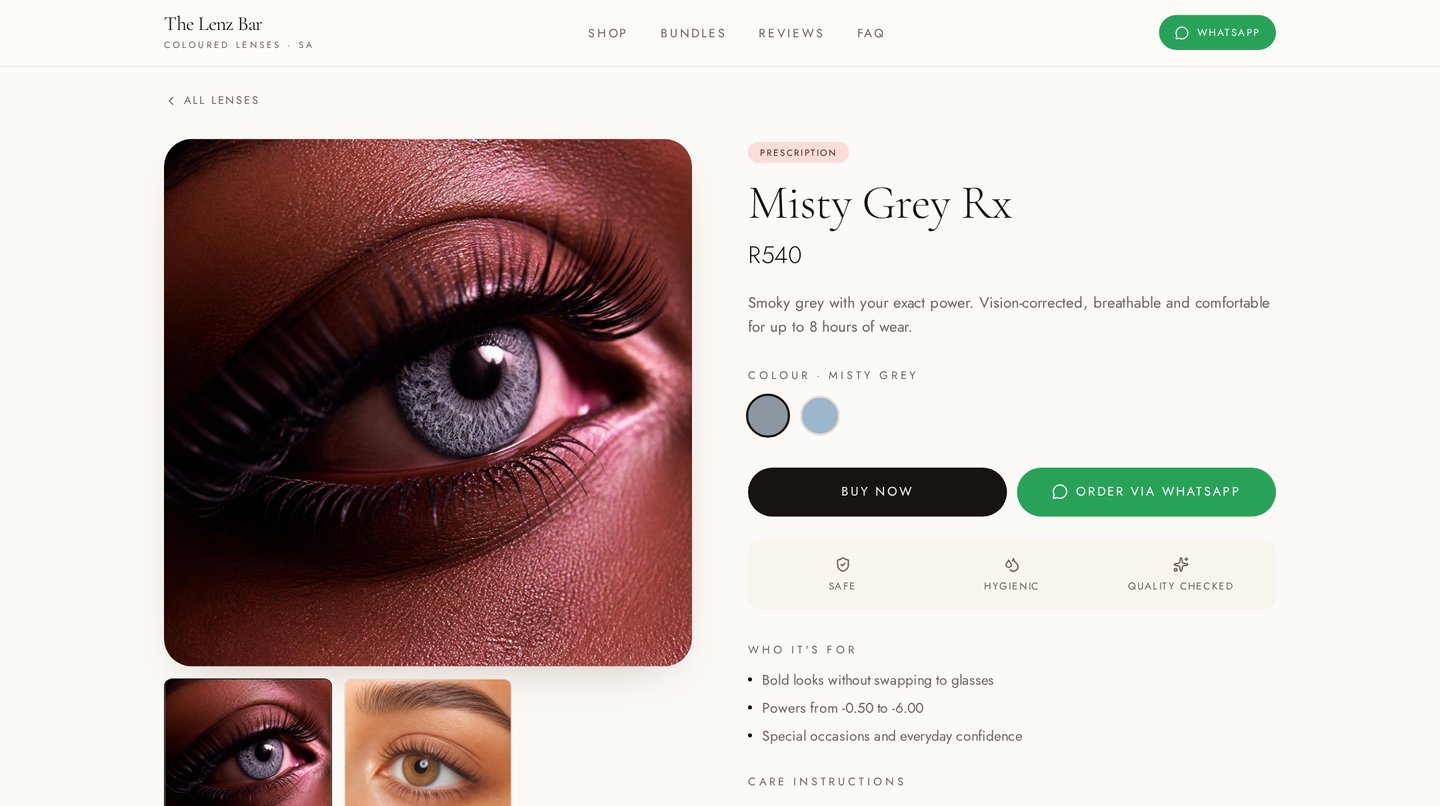 The Lenz Bar Misty Grey Rx screen
