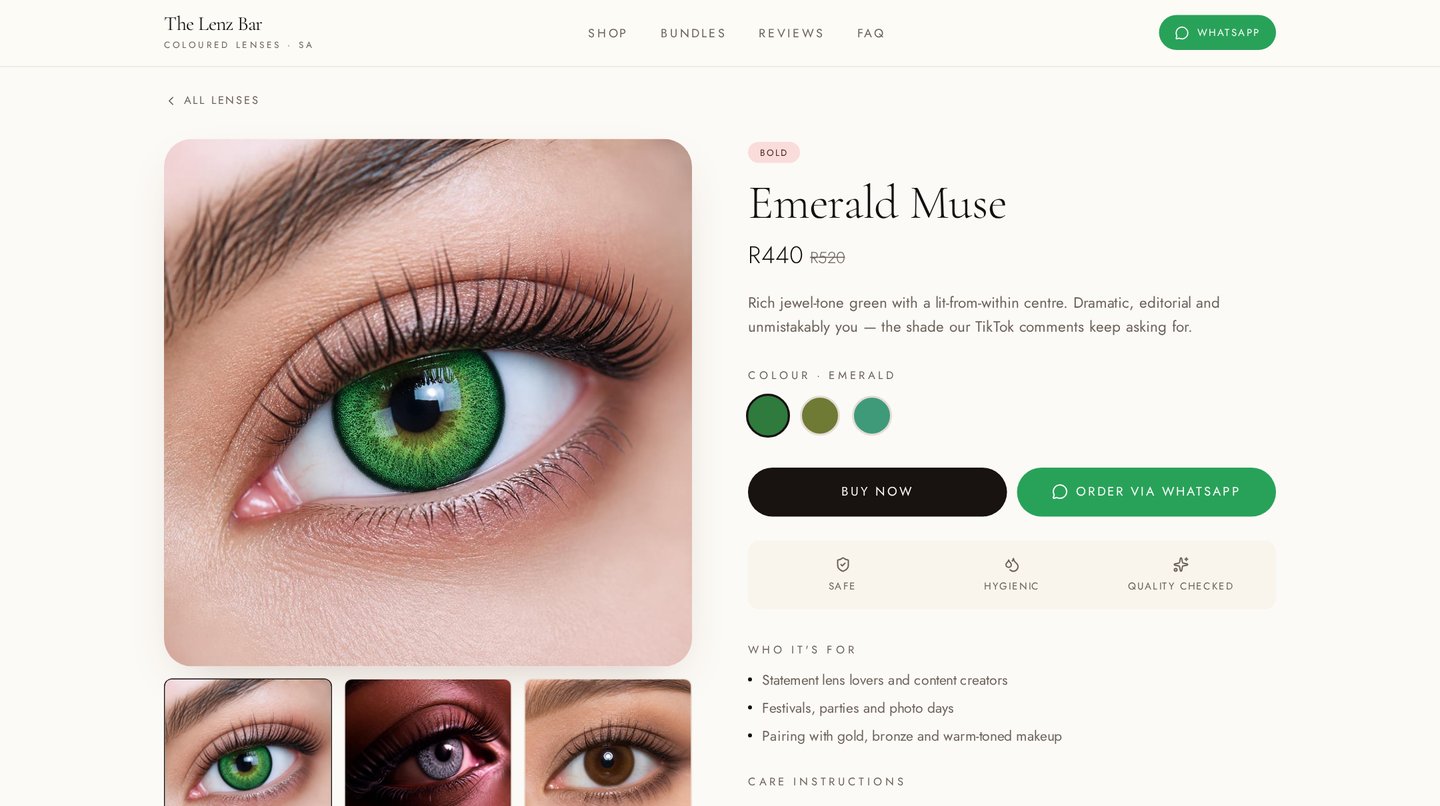 The Lenz Bar Emerald Muse screen